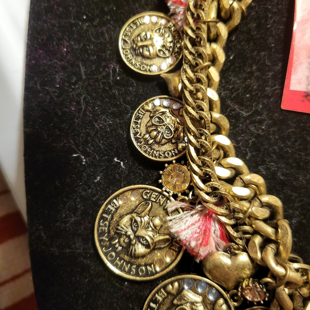 Betsey Johnson Cameo, Critter , Coin, Cat and Dog Necklace.This is a great neckl - Picture 3 of 4